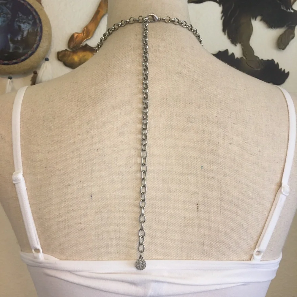 R.J. Graziano glass bead tassel chain necklace